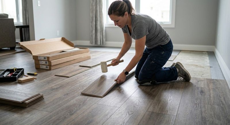 Vinyl Plank Floor Installation in East Greenwich, RI